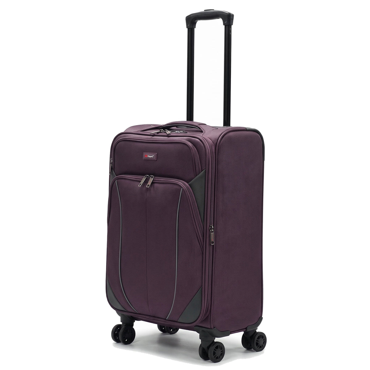 EZ222-PURPLE-20 | CABIN 20 | Ezzyrol Shuttle Purple soft shell suitcase on white