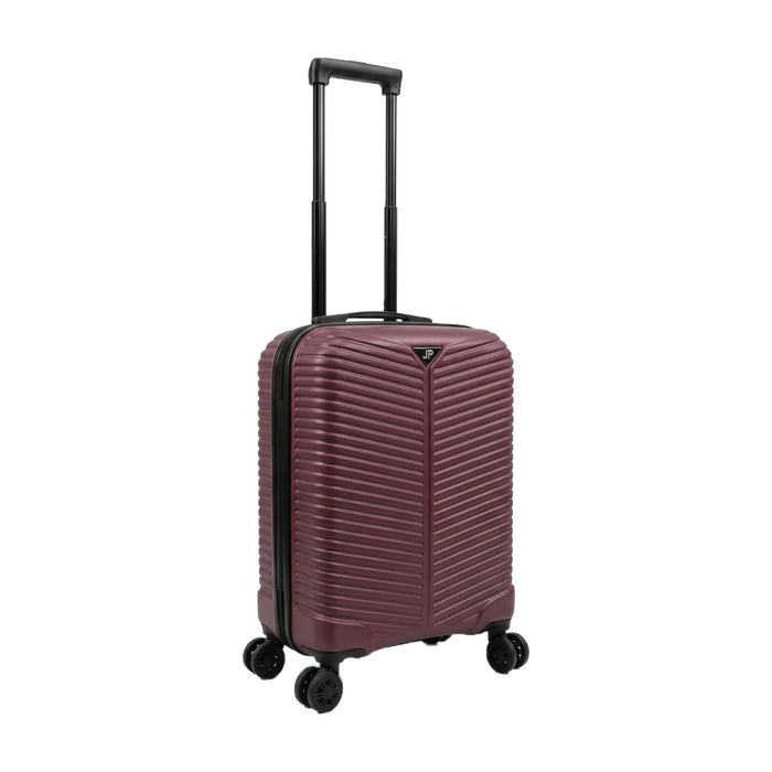 Ribbed hard shell suitcase in Burgundy