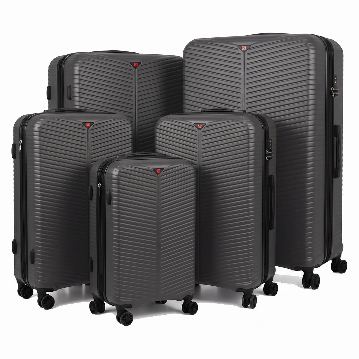 Grey 5 piece suitcase set