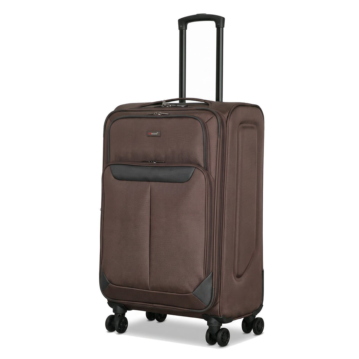 EZ333-BROWN-26 | MEDIUM 26 | Ezzyrol Spindle Brown soft shell suitcase on white