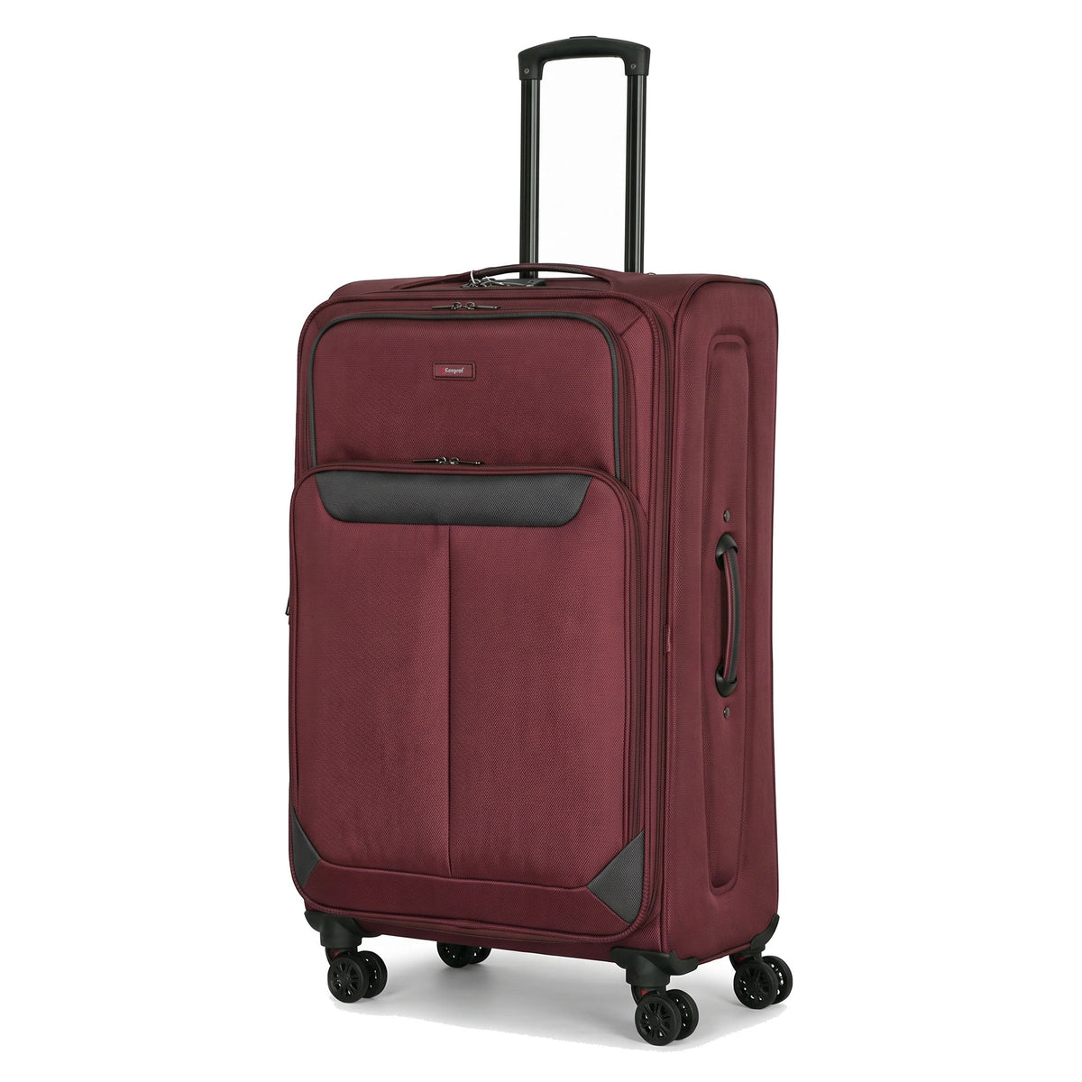 EZ333-BURGUNDY-32 | XXL 32 | Ezzyrol Spindle Burgundy soft shell suitcase on white