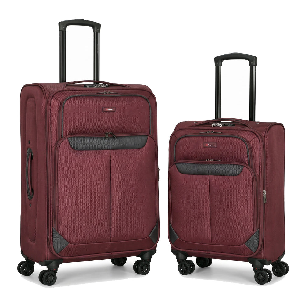 Ezzyrol Spindle Burgundy soft shell suitcase on white