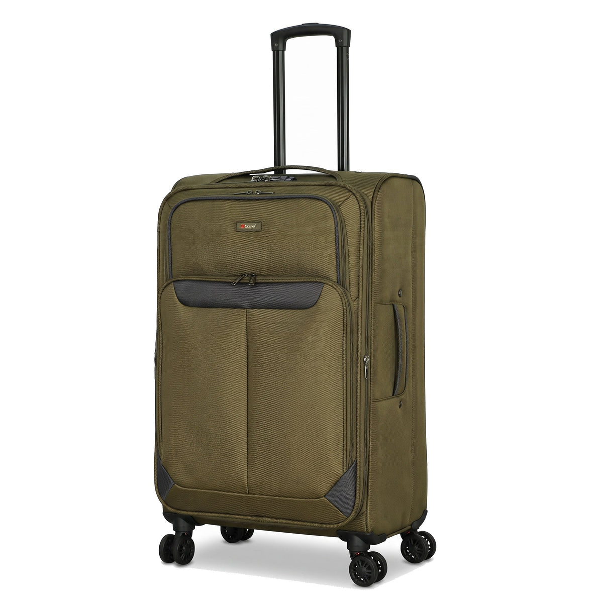 EZ333-GREEN-28 | LARGE 28 | Ezzyrol Spindle Green soft shell suitcase on white