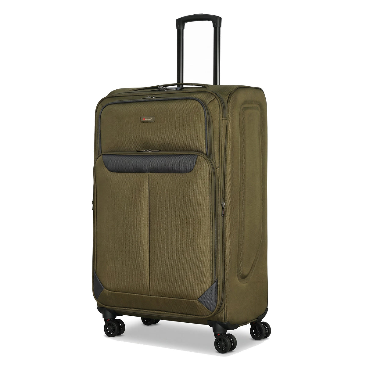 EZ333-GREEN-32 | XXL 32 | Ezzyrol Spindle Green soft shell suitcase on white