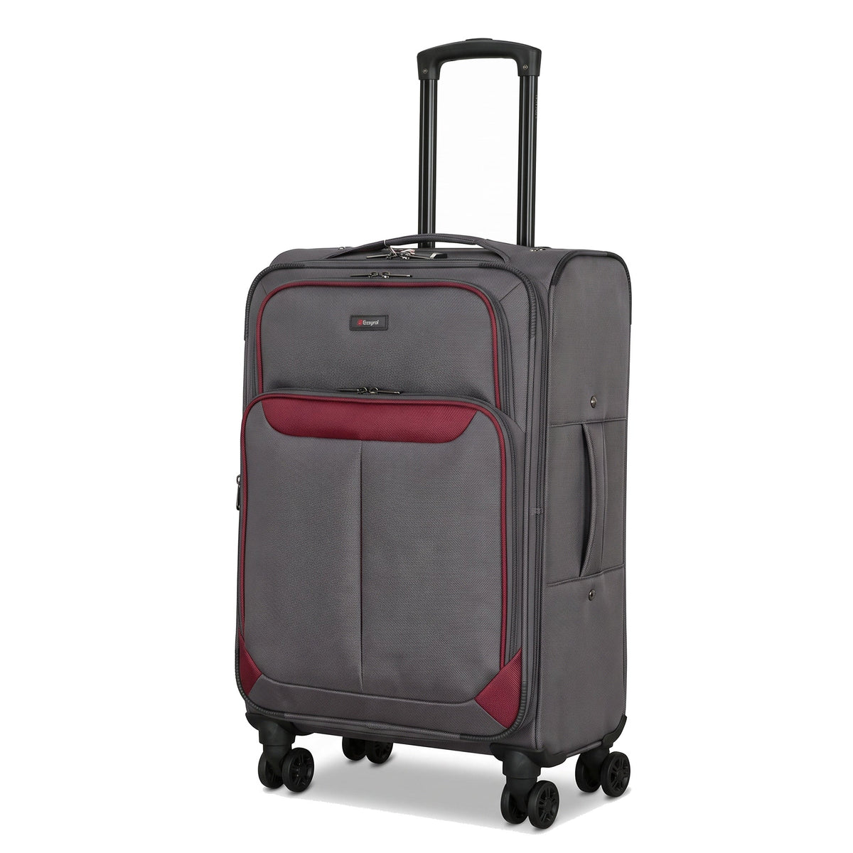 EZ333-GREY-20 | CABIN 20 | Ezzyrol Spindle Grey soft shell suitcase on white