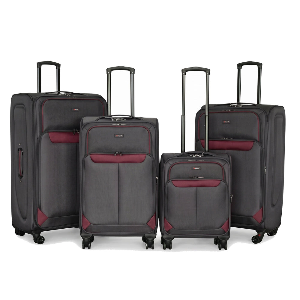 Ezzyrol Spindle Grey soft shell suitcase on white