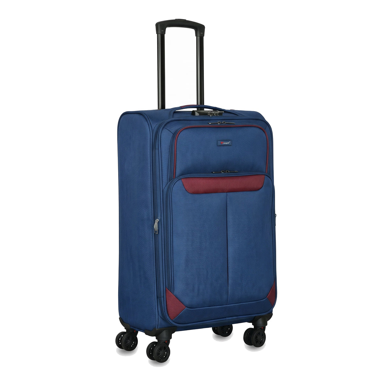 EZ333-NAVY-20 | CABIN 20 | Ezzyrol Spindle Navy soft shell suitcase on white