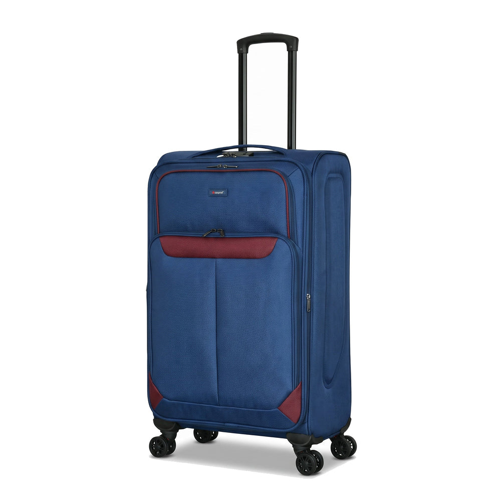 Ezzyrol Spindle Navy soft shell suitcase on white
