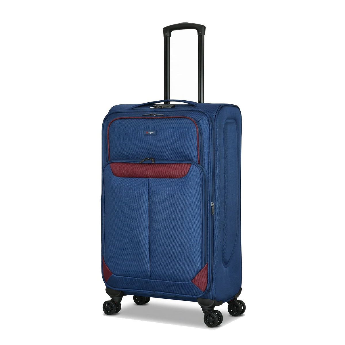 EZ333-NAVY-26 | MEDIUM 26 | Ezzyrol Spindle Navy soft shell suitcase on white
