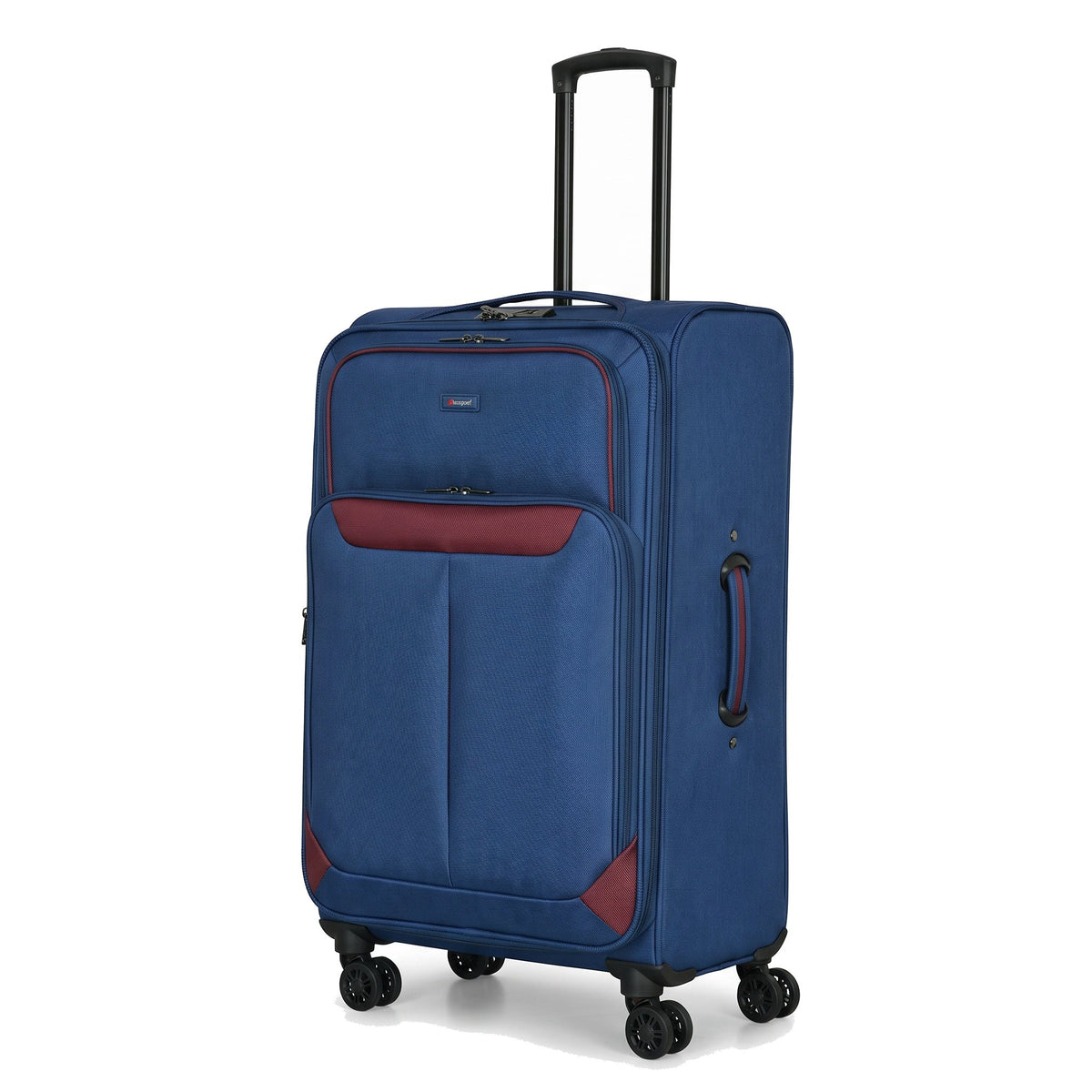 EZ333-NAVY-28 | LARGE 28 | Ezzyrol Spindle Navy soft shell suitcase on white