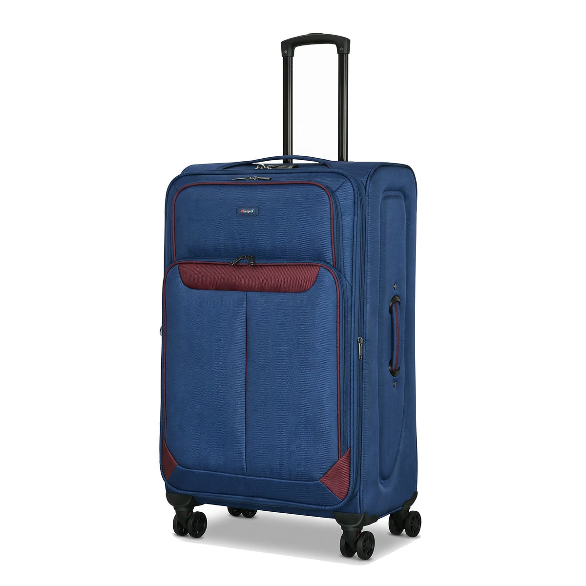 EZ333-NAVY-32 | XXL 32 | Ezzyrol Spindle Navy soft shell suitcase on white