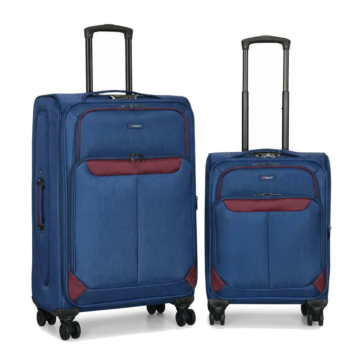 EZ333-NAVY-SET-20-26 | SET OF 2 | Ezzyrol Spindle Navy soft shell suitcase on white