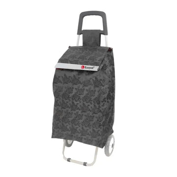 Ezzyrol 50L Folding Shopping Trolley – Floral Pattern with Detachable Bag