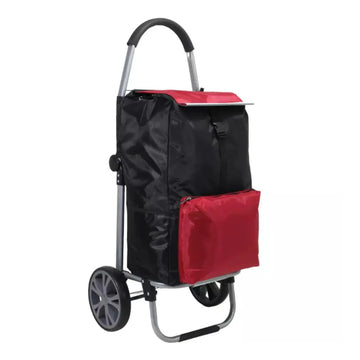 Ezzyrol 50L 2-Wheel Folding Shopping Trolley – Insulated Front Pocket & Removable Bag