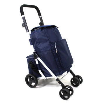 Ezzyrol 74L Folding Shopping Trolley – Lightweight with Cooler Bag & Adjustable Handle