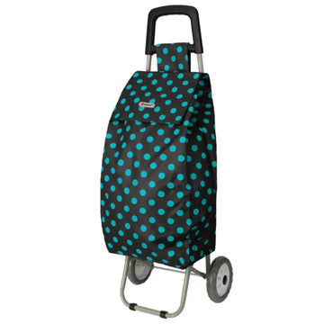 Ezzyrol Heavy-Duty Folding Shopping Trolley with Wheels Dots Pattern