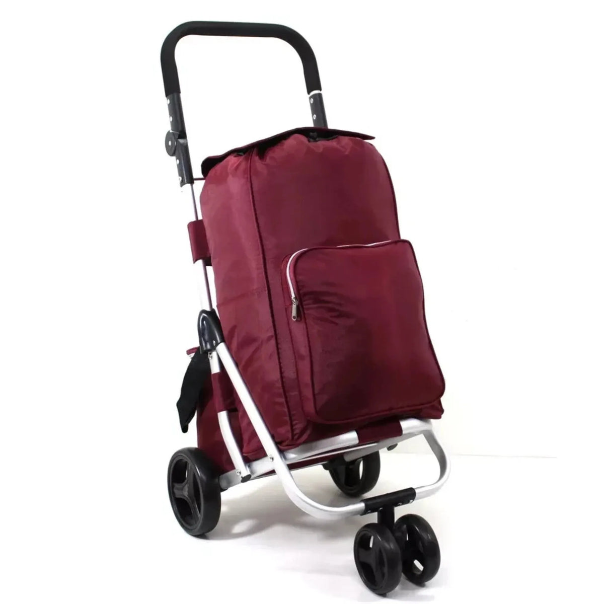 Ezzyrol Large 3-Wheel Shopping Trolley, in burgundy