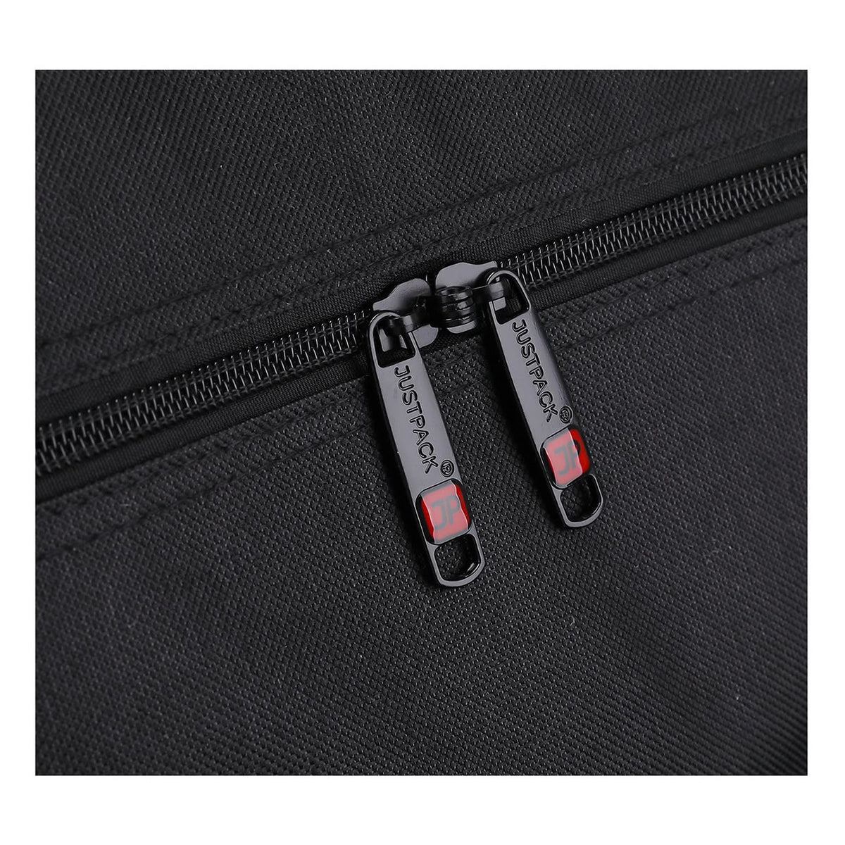 Stowaway two-way zip pullers close-up