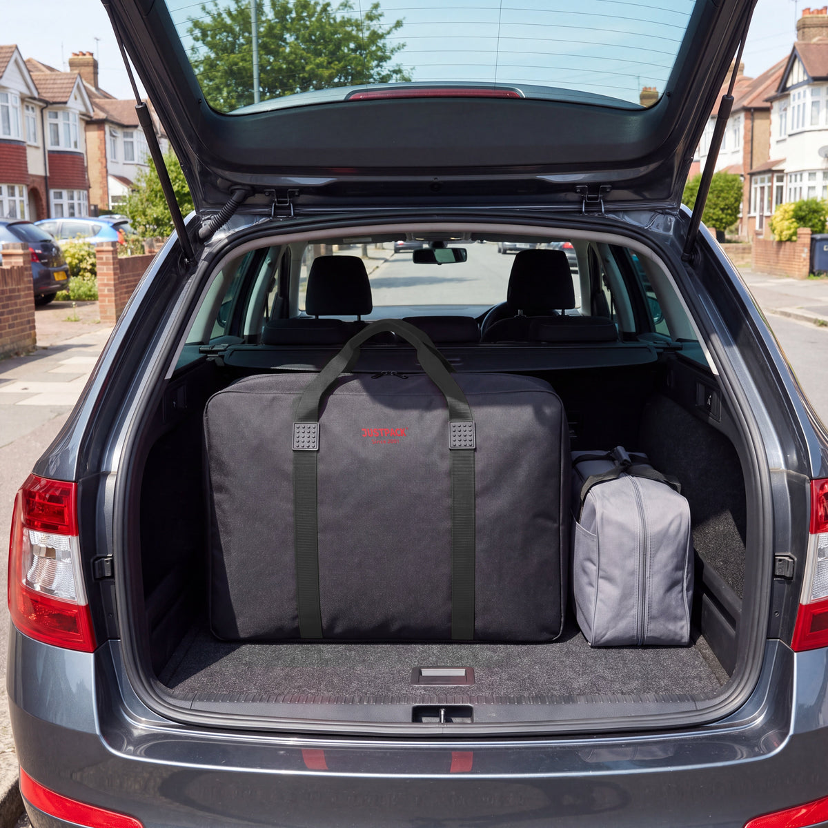Black Stowaway in a car boot