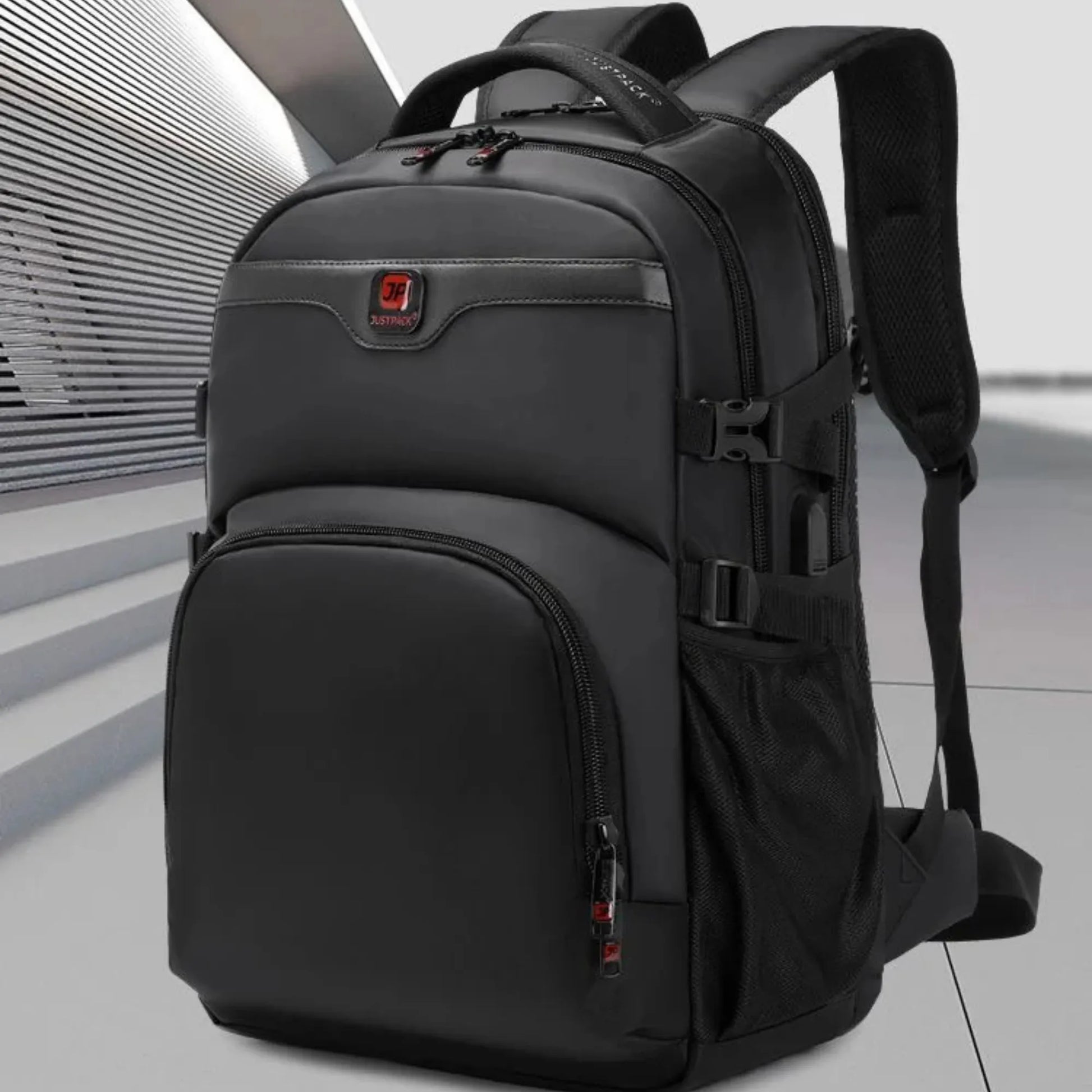 brand laptop backpack JustPack Laptop Backpack – USB Charging, Waterproof, 15.6" Compatible