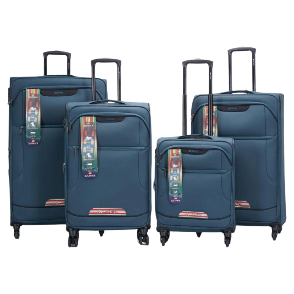 Kite soft shell luggage set of 4 in Teal: 18 inch underseat, 26, 28 and 32 inch