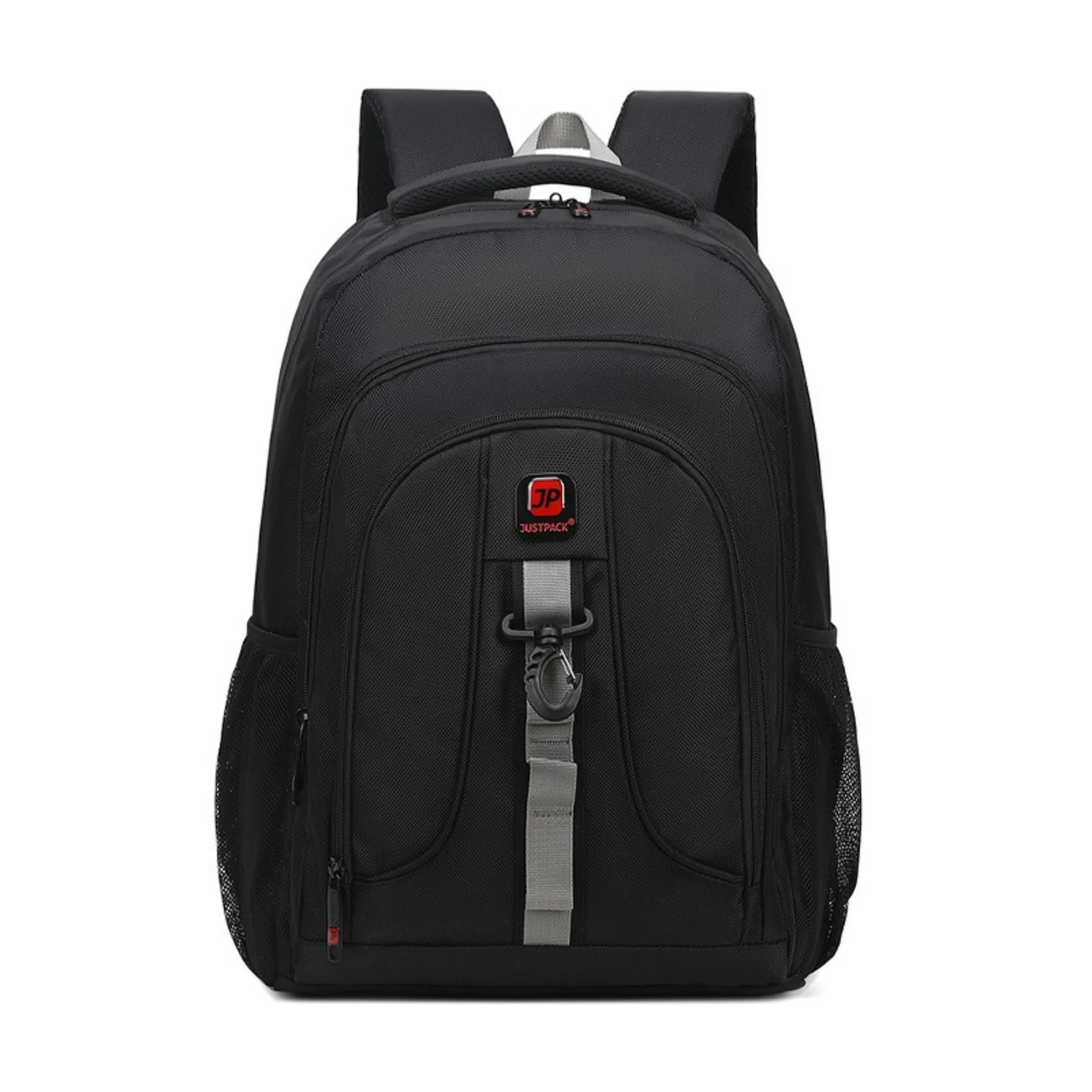 black backpack laptop sleeve Justpack Travel Backpack – Waterproof with USB & 15.6" Laptop Sleeve
