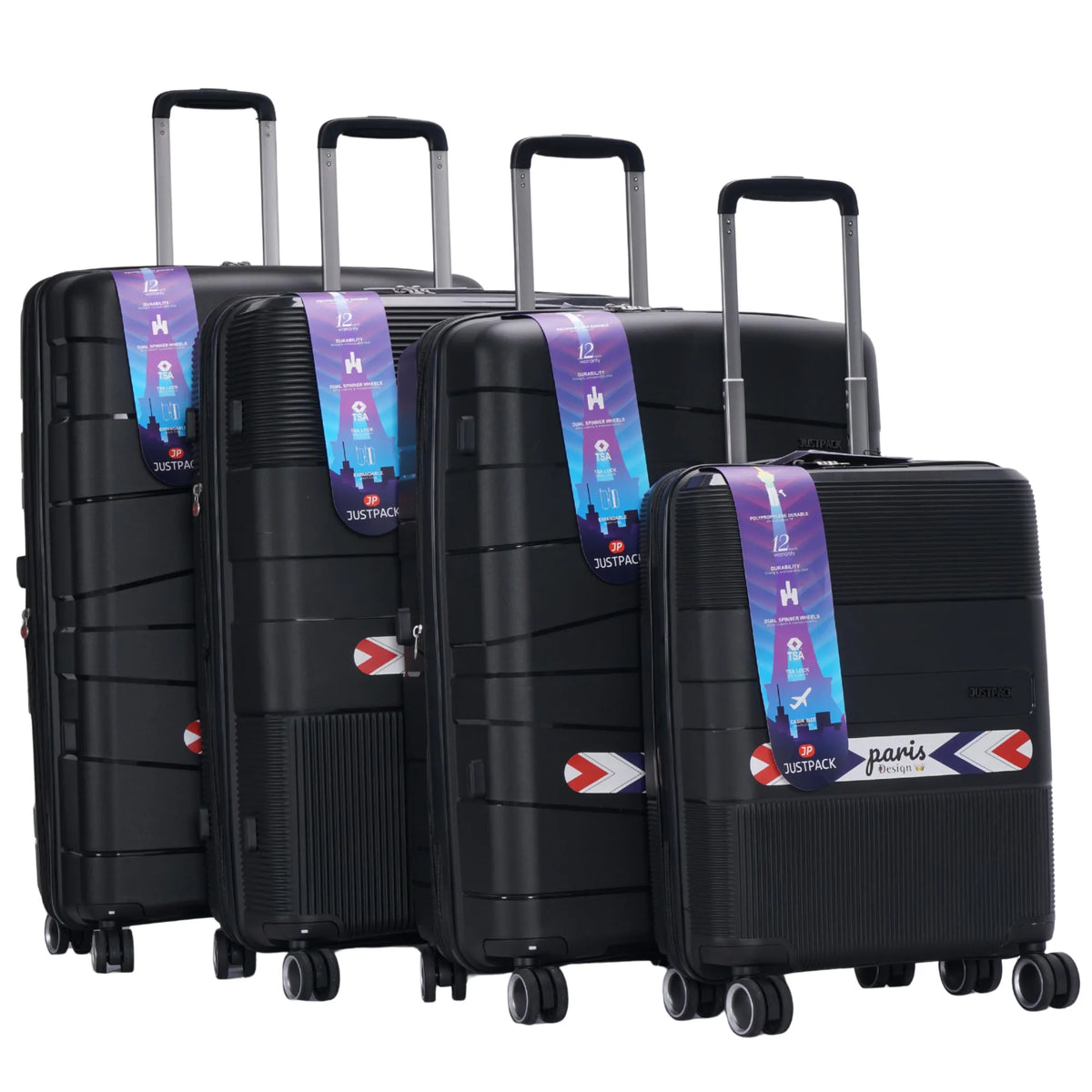 Justpack PL106 Unbreakable PP Luggage Set of 4, 20 to 30 Inch