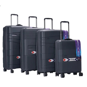Justpack Unbreakable 4-Piece PP Luggage Set with 8 Wheels Cabin to XXL Medium | £49