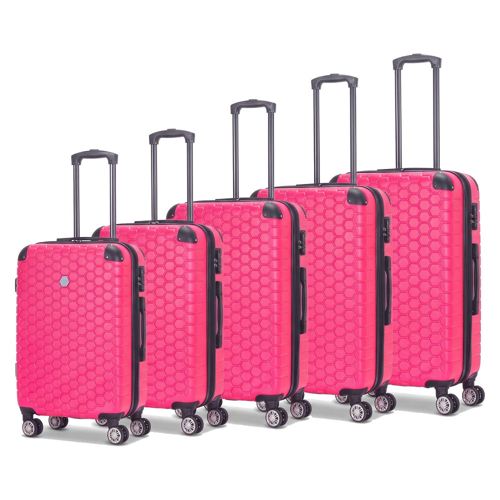 Pink honeycomb suitcase