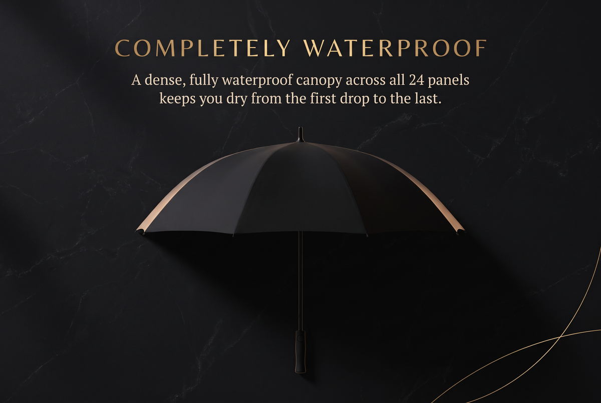 Completely waterproof: a dense canopy across all 24 panels of the Ezzyrol Sovereign