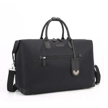 JUSTPACK Mayfair Weekender Bag, Leather-Trim Holdall with Trolley Sleeve