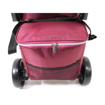 74L Folding Shopping Trolley – Lightweight, Strong, and Maneuverable with cooling Burgundy