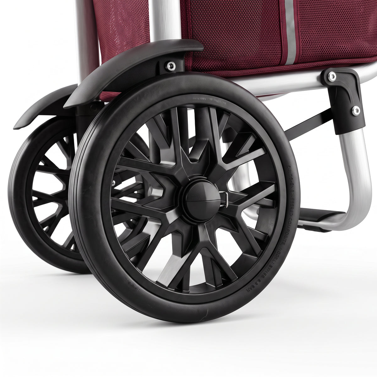 Ezzyrol 74L 2-Wheel Folding Shopping Trolley, in burgundy