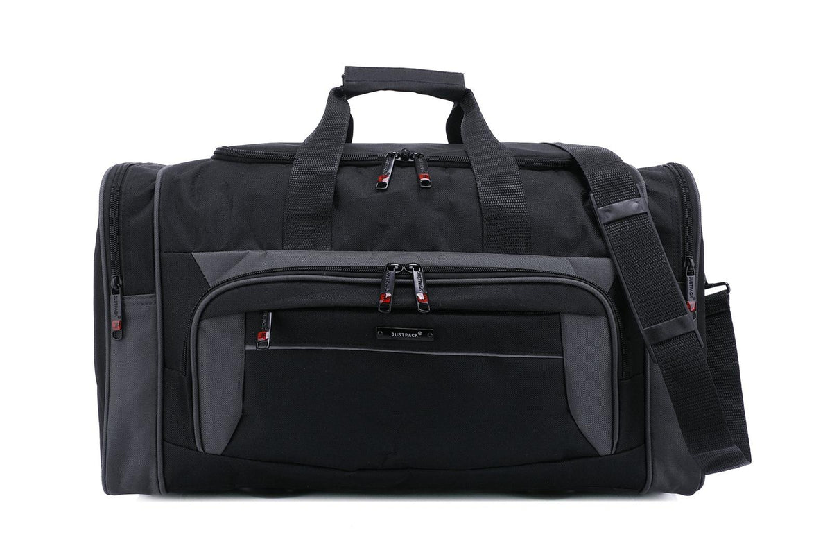 JUSTPACK Travel Duffel Bag - Holdall with Tablet & Wet Pockets, in grey, 18" inch