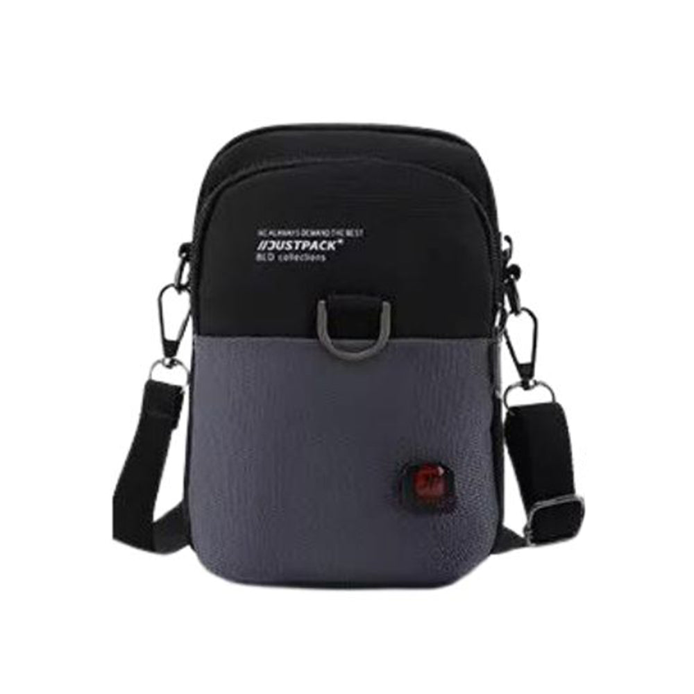 Compact Urban Shoulder Bag with Colourblock Style & Multiple Compartments, in grey