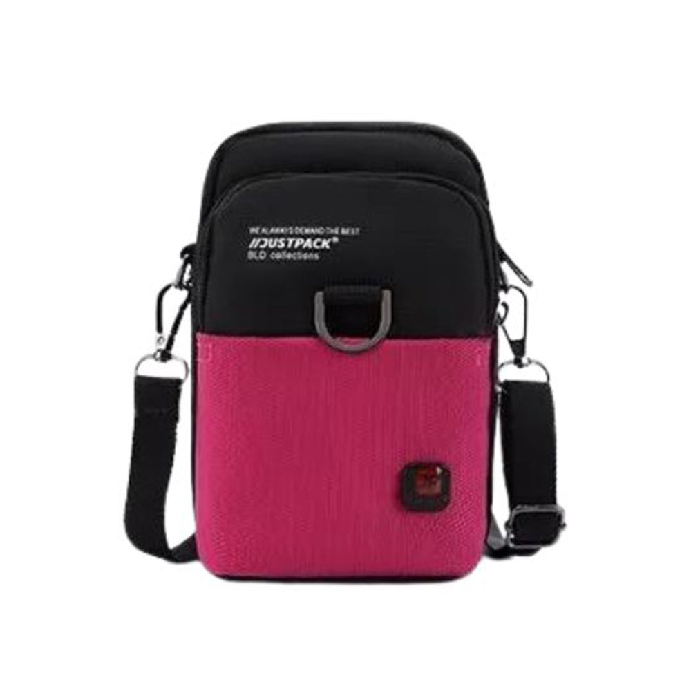 Compact Urban Shoulder Bag with Colourblock Style & Multiple Compartments, in pink