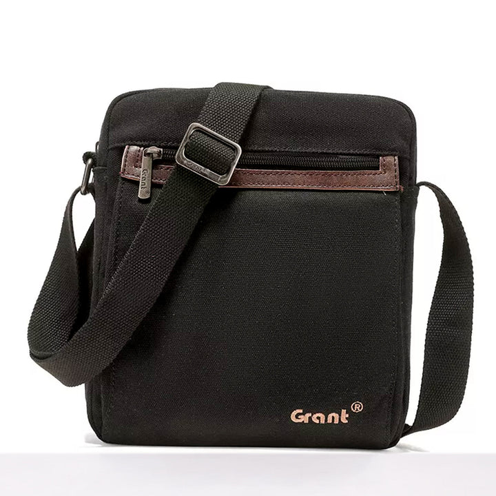 Compact Canvas Crossbody Bag, in black