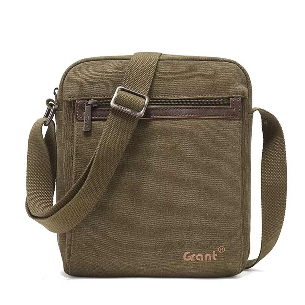 Compact Canvas Crossbody Bag, in green