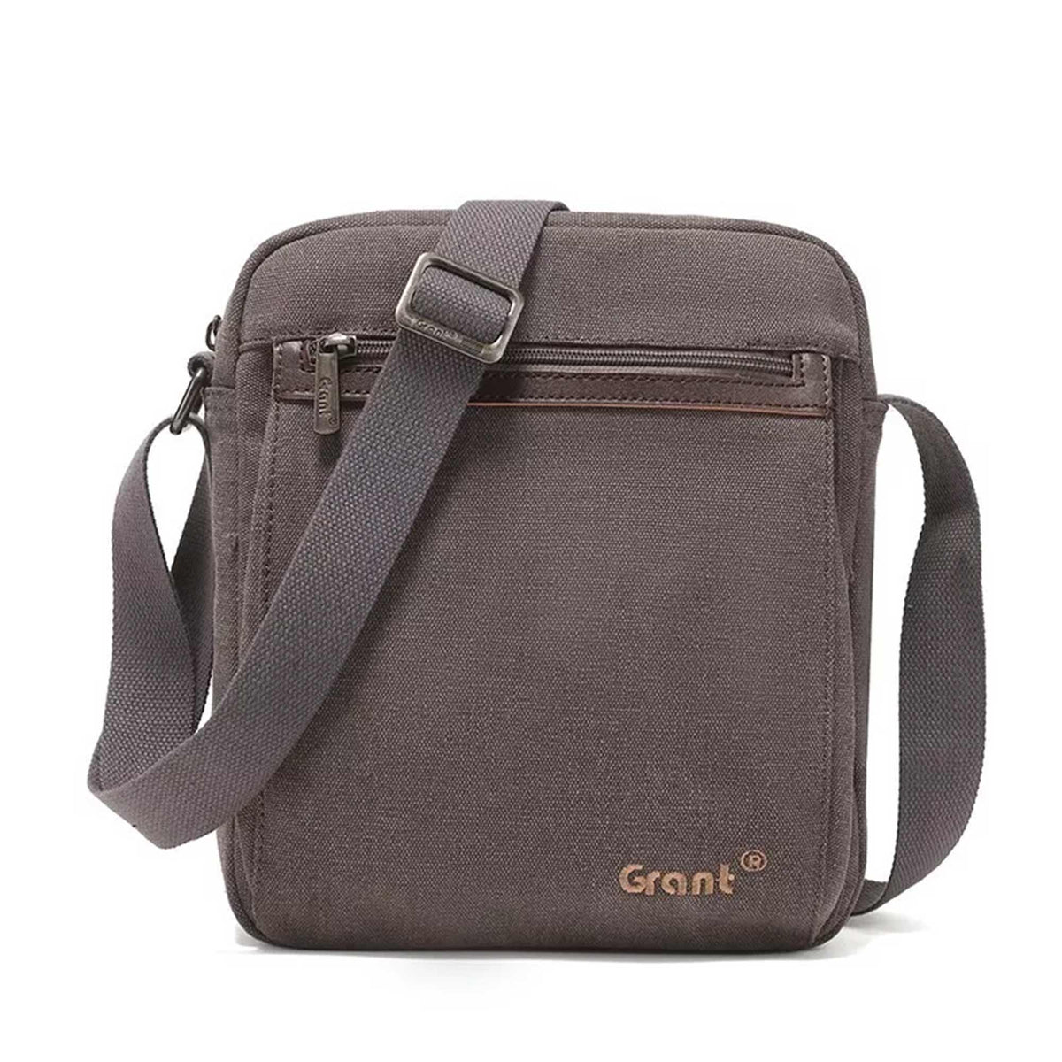 Compact Canvas Crossbody Bag, in grey