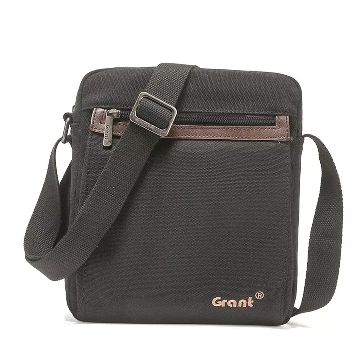 Compact Canvas Crossbody Bag, in black ash