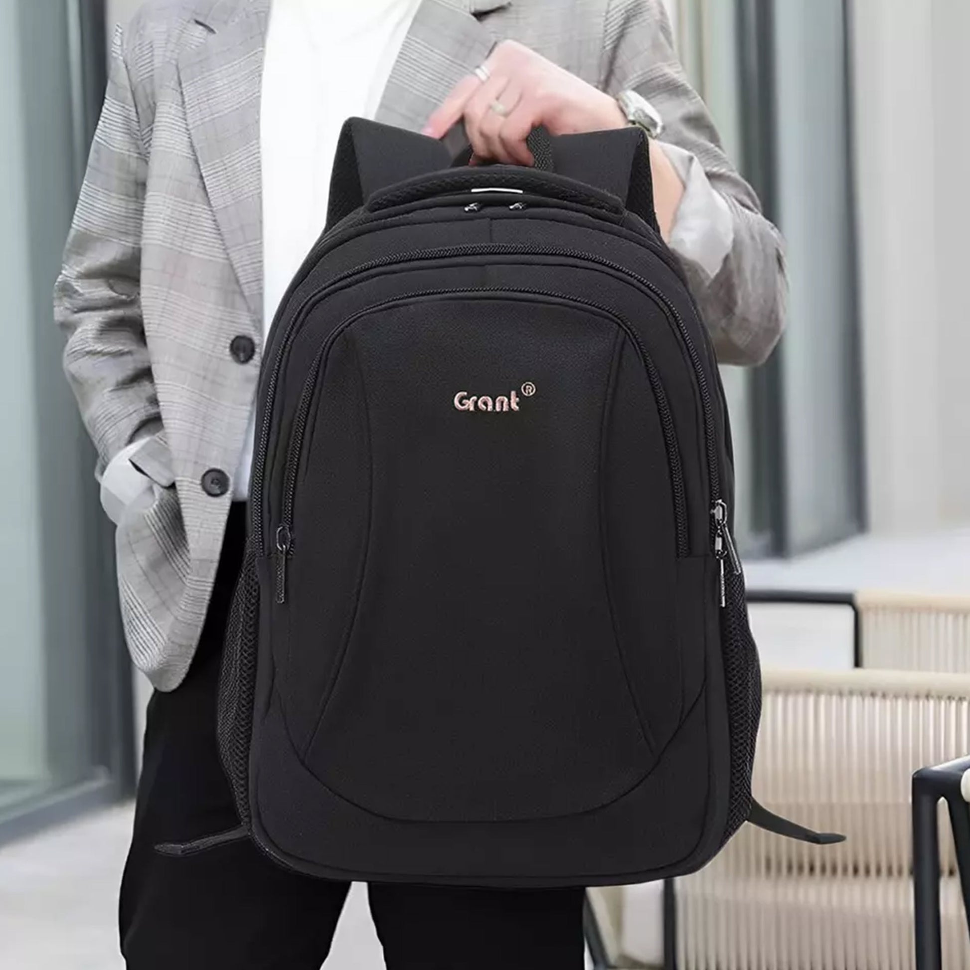 anti theft laptop backpack with usb charger black Waterproof Laptop Backpack – USB Charging, Cabin Strap, Travel Ready