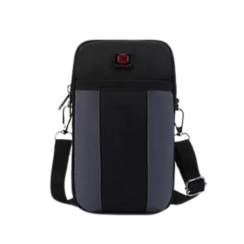 Compact Multi-Pocket Crossbody Bag, in grey