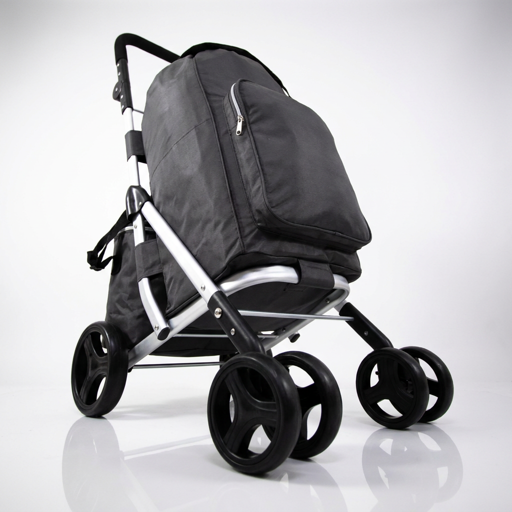 Ezzyrol 50L Folding Shopping Trolley, in grey