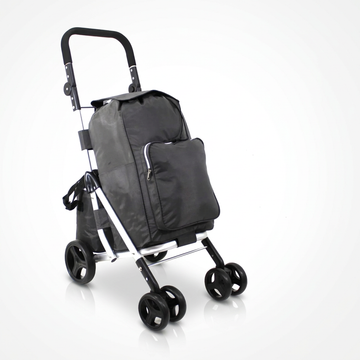Ezzyrol 50L Folding Shopping Trolley, Lightweight with Cooler Bag & Adjustable Handle