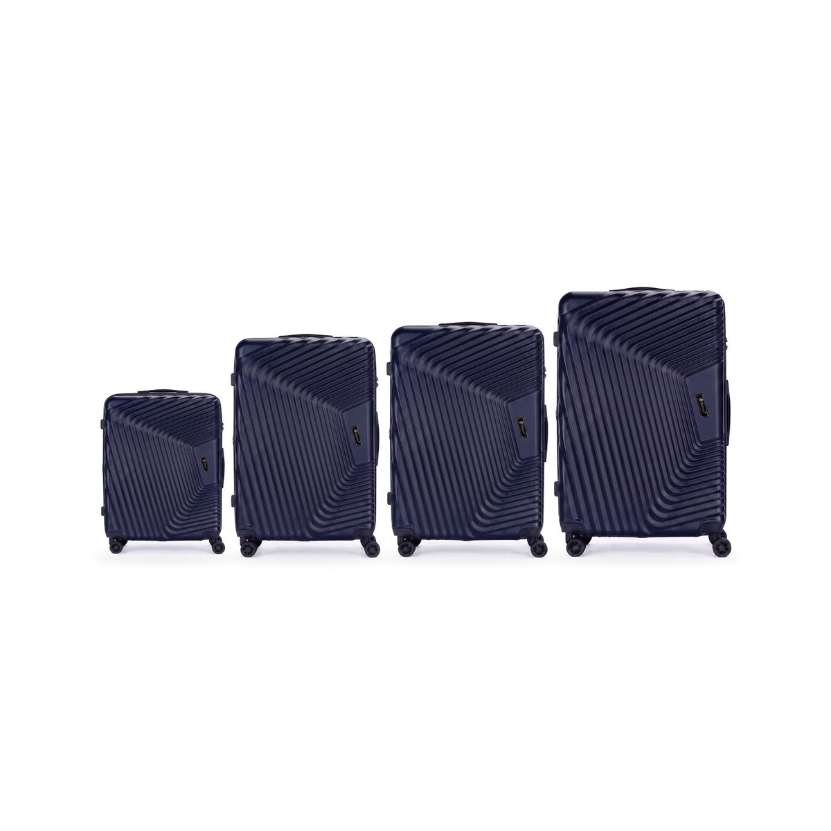 Grays in navy blue, every size shown to scale from its tag measurements