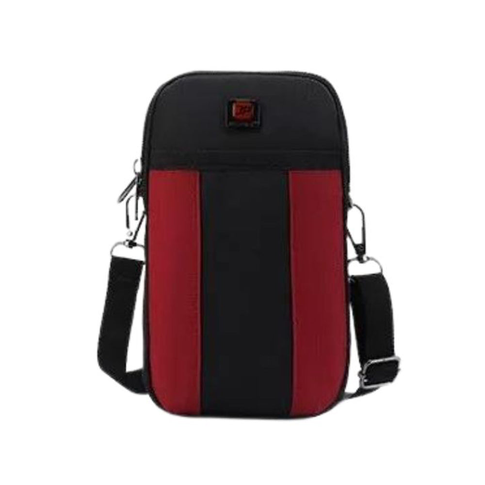 Compact Multi-Pocket Crossbody Bag, in maroon