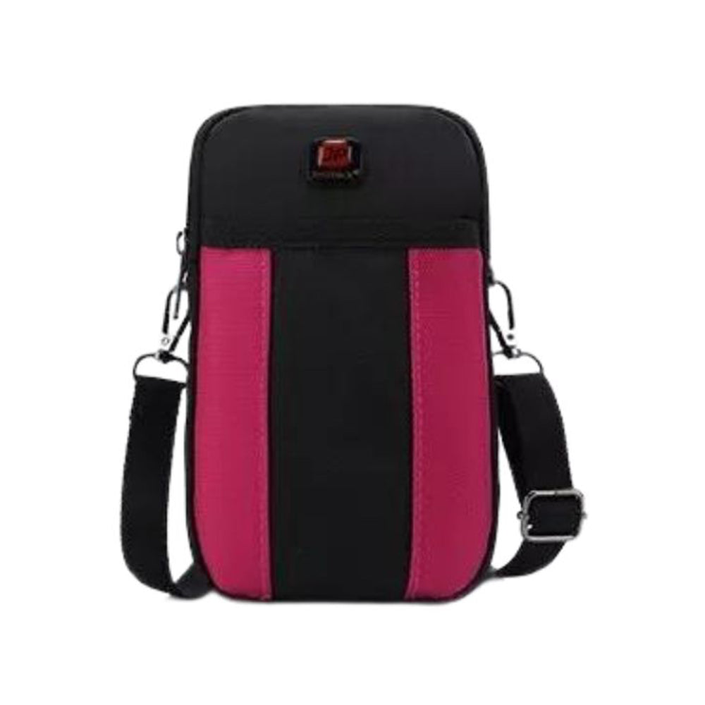 Compact Multi-Pocket Crossbody Bag, in pink