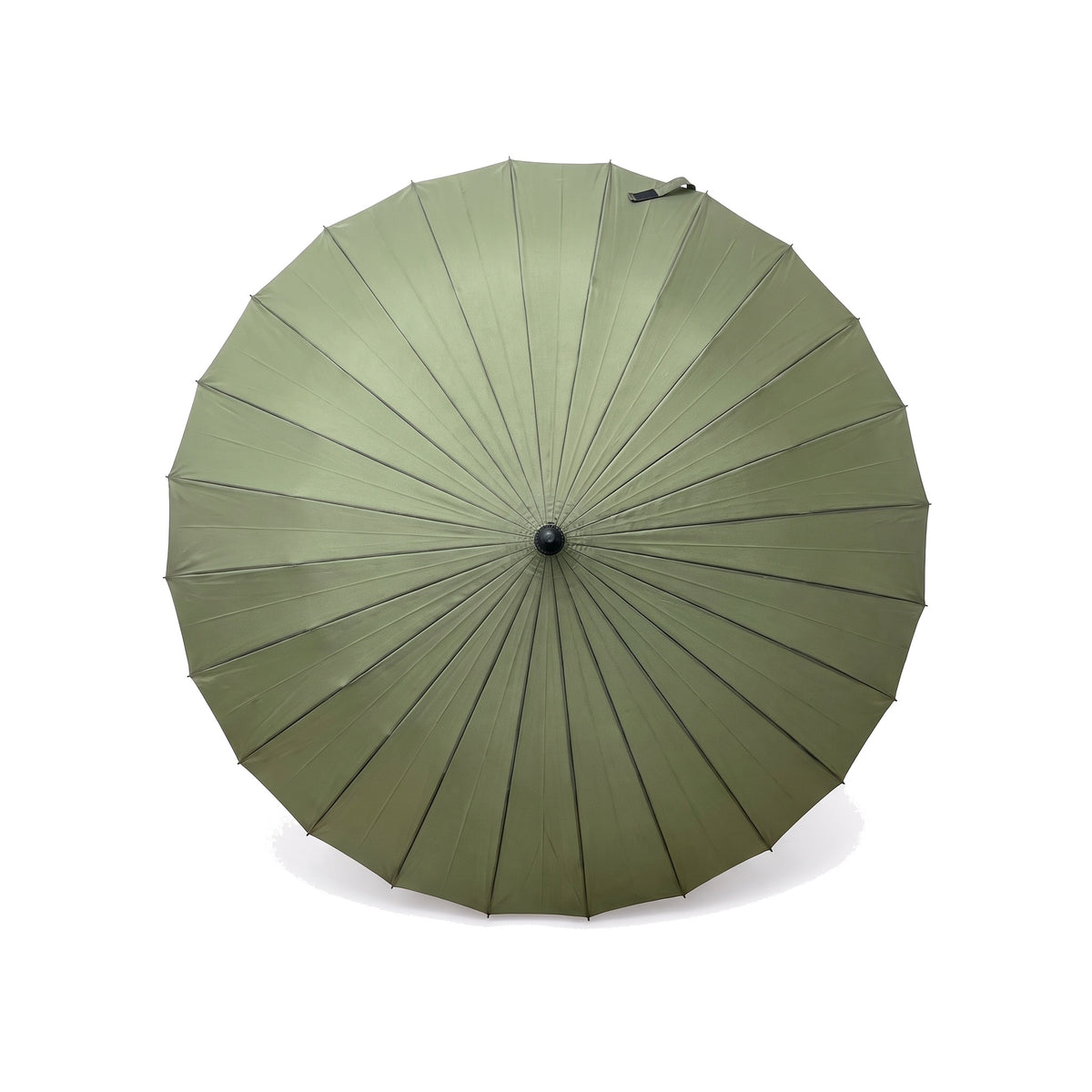 Ezzyrol Sovereign long stick umbrella in green, open, seen from above