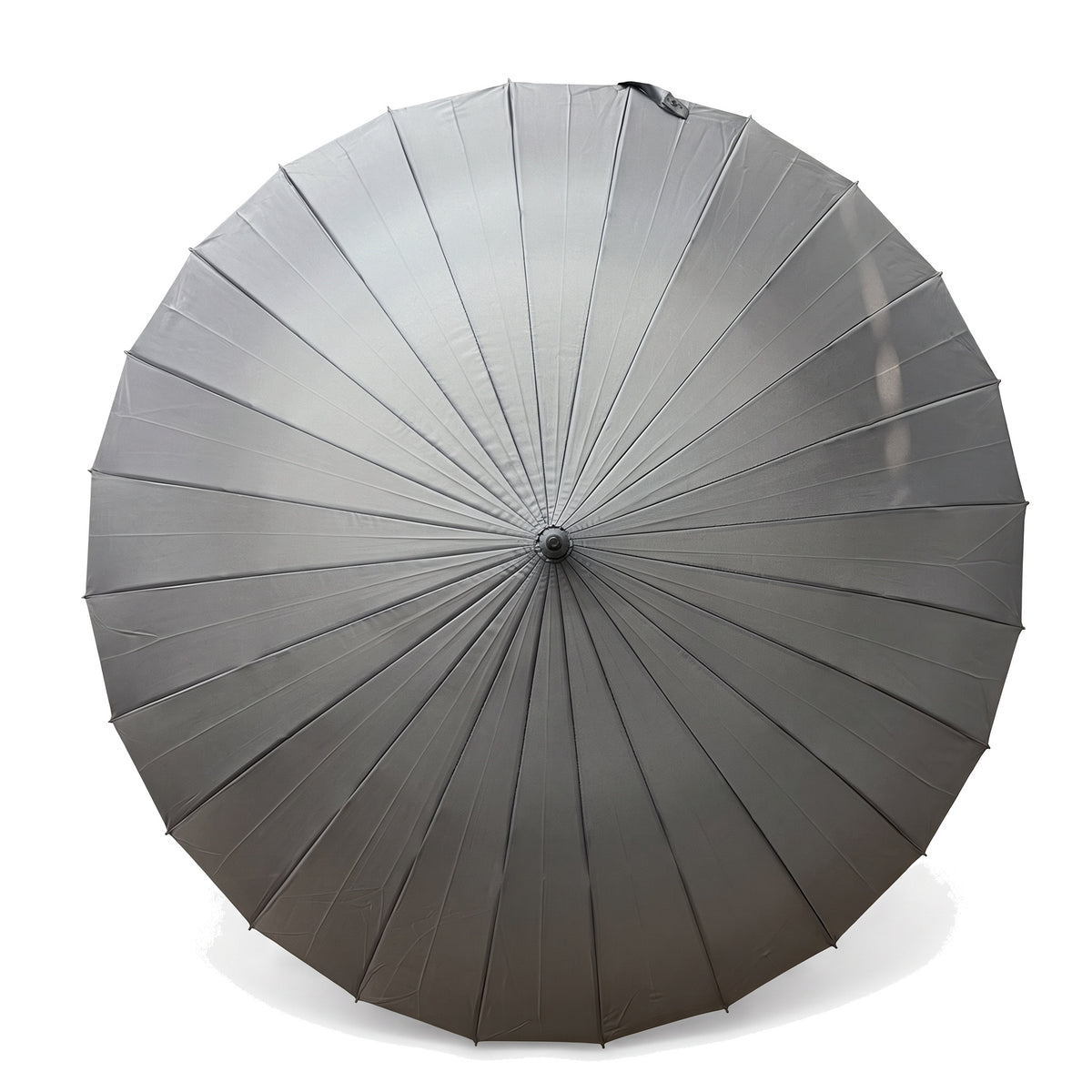 Ezzyrol Sovereign long stick umbrella in grey, open, seen from above
