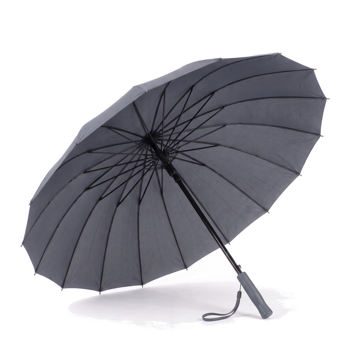 Ezzyrol Sovereign Windproof Waterproof Stick Umbrella - Automatic Open, in grey